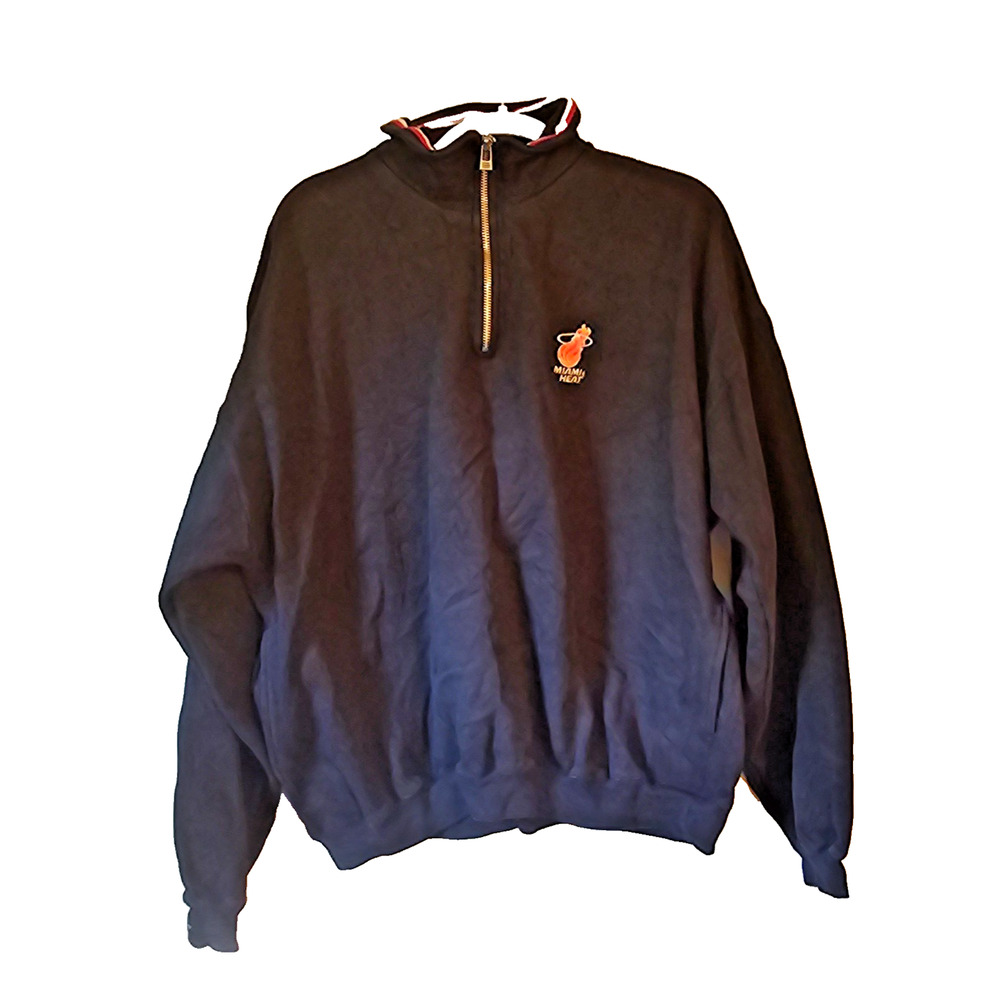Miami Heat Antigua 1/4 Zip Pullover Sweatshirt Black NBA Men’s Size Large